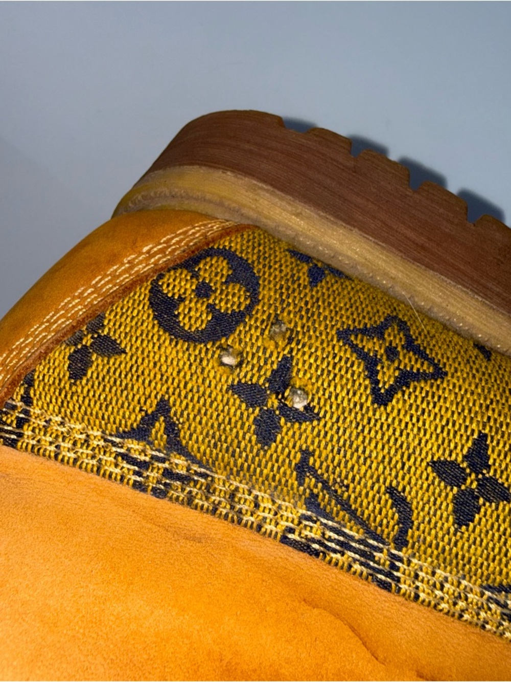 TIMBERLAND monogram collab leather high rise lace up streetwear boots 8M - Picture 8 of 9